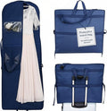 Sturdy Oxford polyester fabric - 72" Wedding Dress Garment Bag - Shoulder Strap - Accessory Pockets - Attaches to Suitcase – Waterproof – Trifold – Designed for Full Skirts – Carry Handle (Red)