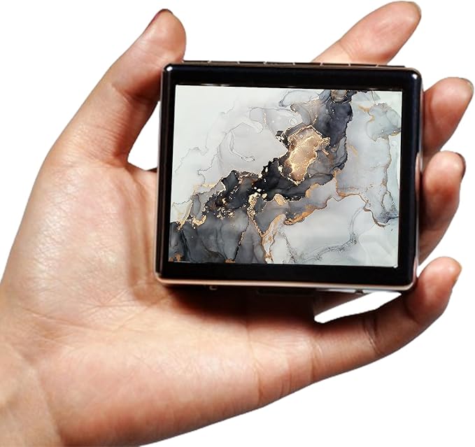 Silver Vintage Pill Box 7 Day Metal Pill Box with Mirror and 8 Compartments Cute Travel Pill Organizer for Purse (Black Gold Abstract Marble)