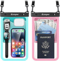 [Up to 10"] Large Waterproof Phone Pouch Bag - 2 Pack Waterproof Phone Case for iPhone 16 15 14 Pro Max Galaxy S25 S24 Ultra, IPX8 Cellphone Water Protector Pouch Beach Essentials Travel Must Haves