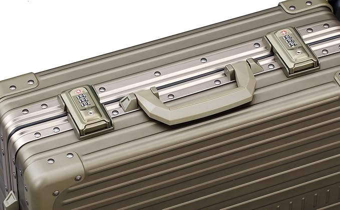All Aluminum Lightweight Carry-On Luggage - Hardside Carry-On Suitcase, TSA Approved, Hard Shell Suitcase for Travel, Airline Approved 21 Inch Hard Spinner Wheels Luggage (Bronze)
