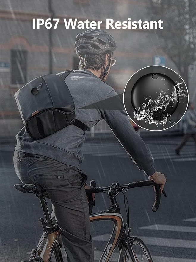 Tracker Tags, Item Finder Work with Apple Find My (iOS Only), Tracking Device Locator Smart Tag for Luggage, Keys, Wallet, Bike, Pets, Bags (Black & White, 2 Pack)