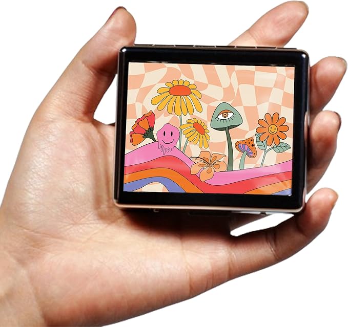 Silver Vintage Pill Box 7 Day Metal Pill Box with Mirror and 8 Compartments Cute Travel Pill Organizer for Purse (Rainbow Flowers)
