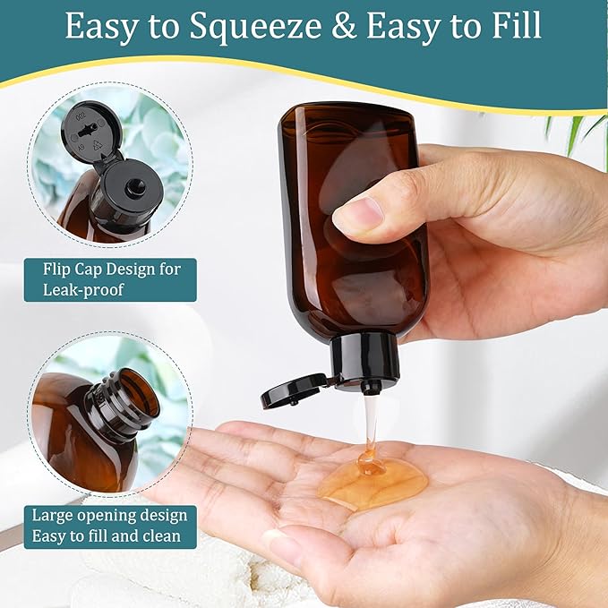 Cosywell Travel Bottles for Toiletries 10PCS Plastic Squeeze Bottles TSA Approved Travel Size Containers Leakproof Plastic Cream Jars Refillable Cream Lotion Travel Essential Toiletries