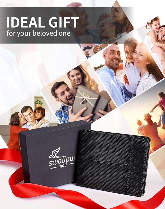 Swallowmall Mens Wallet Rfid Blocking Leather Wallet for Men Bifold Wallet Leather with 1 ID Window 16 Card Slot
