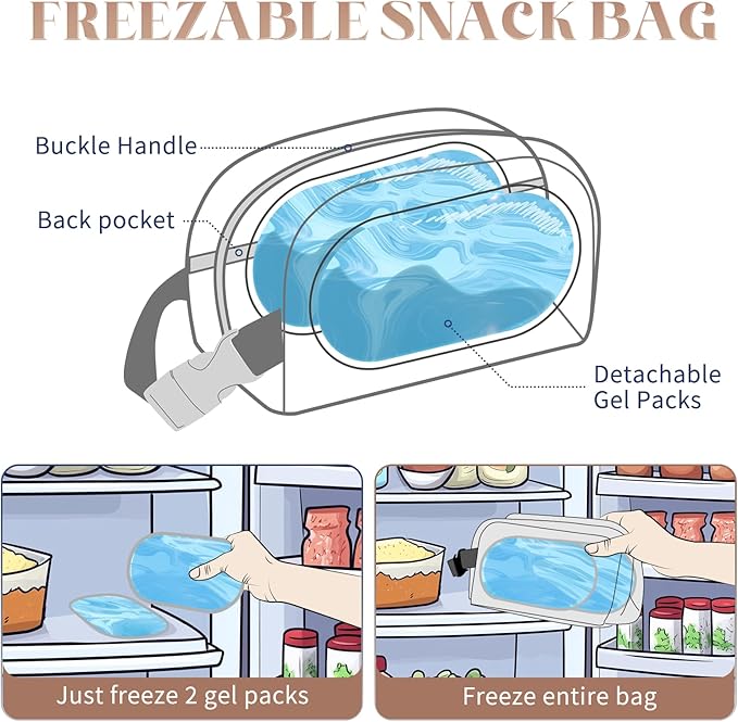Small Cooler Bag Freezable Lunch Bag for Work School Travel,Leak-Proof Small Lunch Bag,Small Insulated Bag for Kids/Adults,Freezer Lunch Bags,Freezable Snack Bag,Mini Lunch Bag Fit for Yogurt