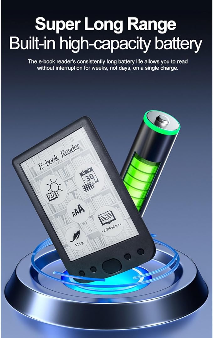 Yoidesu 6 Inch E Reader Digital Reader Electronic Book Reader with 800x600 High Resolution Screen Multifunctional Navigation Buttons for PDF EPUB TXT DOC FB2 MOBI (8G)