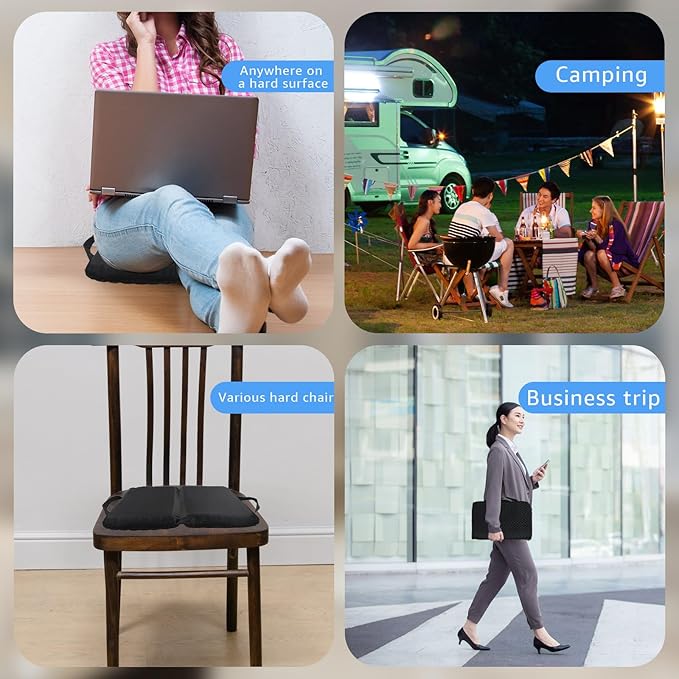 Portable Compact Seat Cushion (14.5" x 10.6") Foldable Travel Cushion, for Airplane Seats, Camping, Stadium, Cinema, Garden Benches Seat Cushion