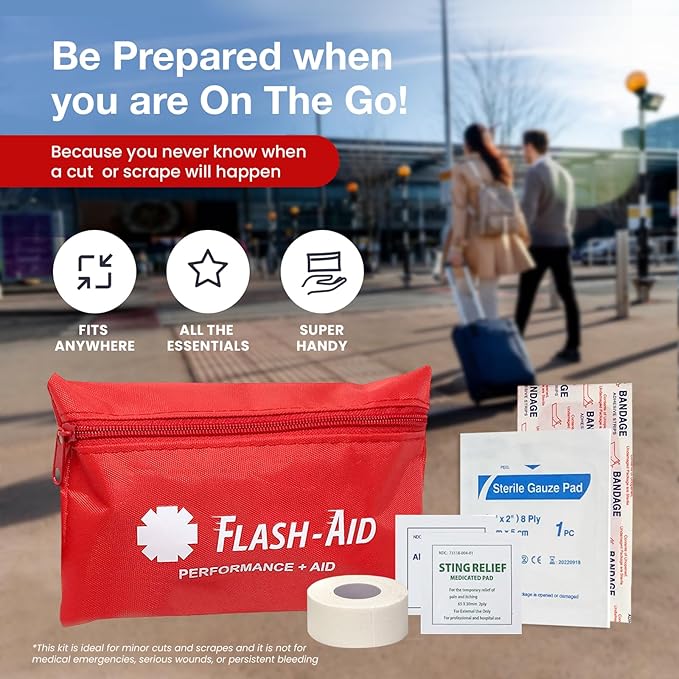 Mini First Aid Kits – 2-Pack Compact Travel IFAKs for Emergency Preparedness, Hiking, Camping, Road Trips, School, and Everyday Use – Portable, Lightweight, and Reusable First Aid Supplies in Pouch