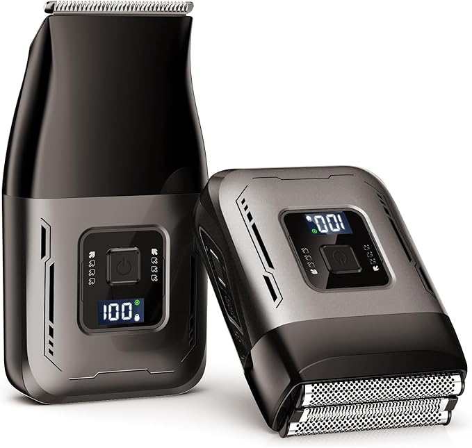 Cordless Foil Shaver for Men: High-Speed 6000RPM, Dual Replacement Heads (Foil + Trimmer), USB-C Rechargeable, IPX7 Waterproof & Battery Display