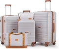 Luggage Sets with spinner wheels, PC+ABS Hard Shell Travel Luggage,Lightweight Carry-on suitcases with TSA Lock,YKK Zippers (Light Purple, 5 piece sets(20/24/28/DB/TB))