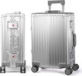 UrbanExplorer 24Inch All Aluminum Check In Luggage Heavy Duty Hard Shell Suitcases with Spinner Wheels, Zipperless Suitcase with TSA Lock, Large Luggage for Business Travel, Sliver