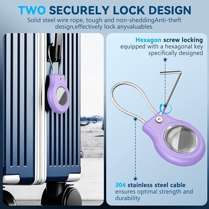 Waterproof Airtag Holder,Airtag Case with Secure Lock,Airtags Keychain for Apple Airtag,Anti-Lost Protective Cover Air tag Accessories for GPS Item Finder Tracker Luggage,Bag,Key,Pet,Cat Dog,Black