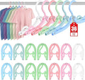 36 Pcs Travel Hangers Portable Foldable Travel Hanger Organizer, Plastic Cruise Ship Essentials Clothes Folding Hangers for Camping Flying RV Europe Vacation Essentials Suitcase, Pastel Multi