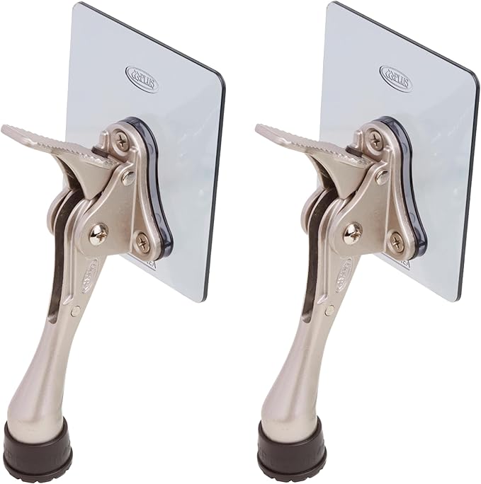 One-Touch Doorstop Adhesive Bracket (Satin Nickel, 4inch x 2pack)