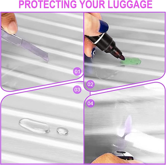 3 PCS PVC Luggage Protector Covers for TSA Approved 20/24/28 Inch Full Clear Suitcase Cover Protector Transparent Luggage Protective Cover Set Full Clear