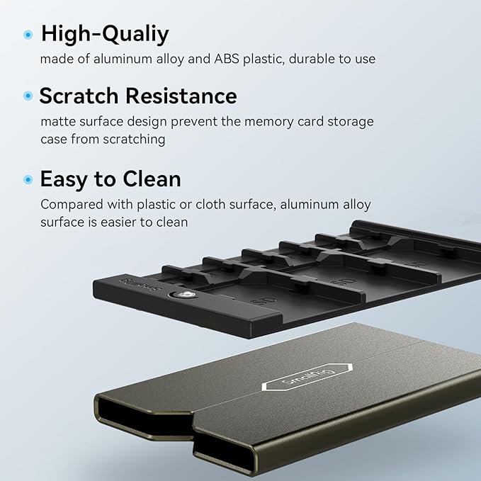 SMALLRIG Memory Card Case Holder Anti-Shock Anti-Fall and Scratch Suitable for SD/Micro SD/SIM Cards for Photography Enthusiasts - 2832B