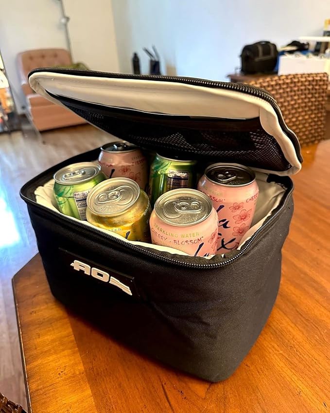 AO Coolers Pack N' Go Canvas Soft Travel or Lunch Coolers with High-Density Insulation, 6-Can