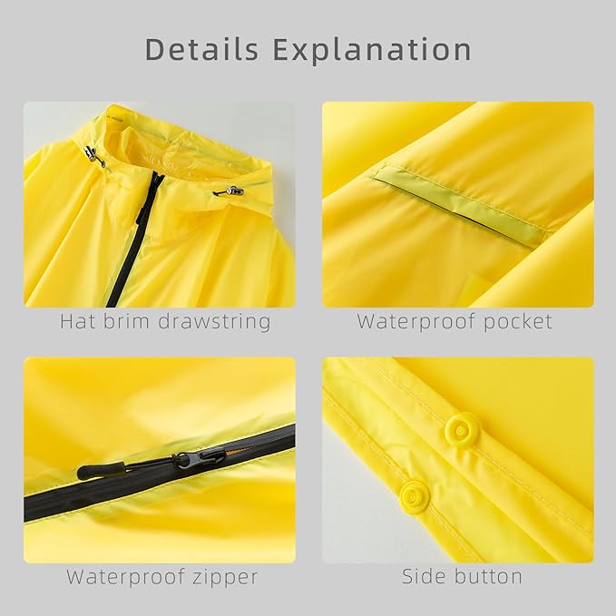 Cloak raincoat Unisex poncho Adult hooded men and women with pockets Mountaineering hiking rainstorm prevention