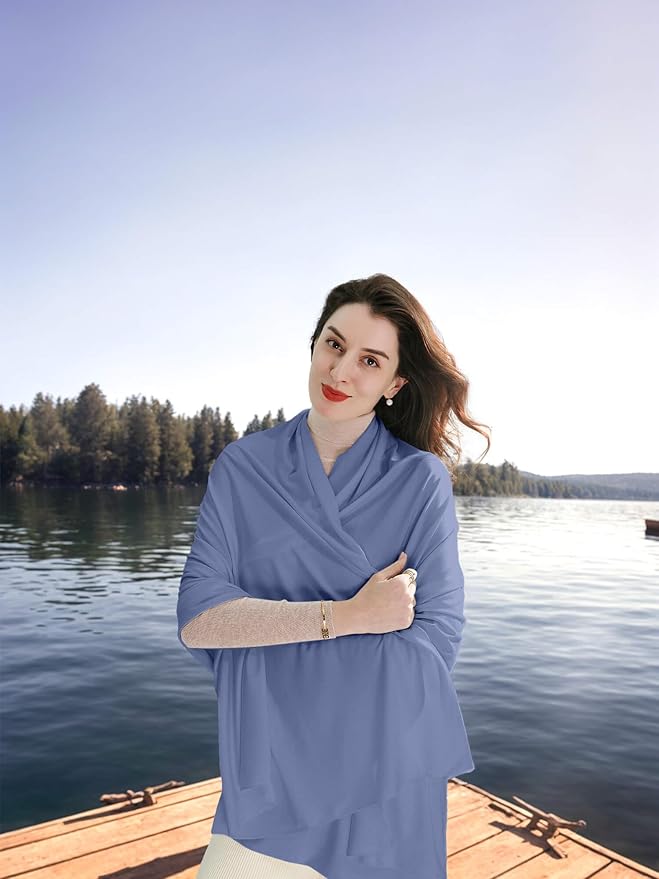 VENVSBEE Shawl Wraps for Women, Travel Scarf Soft Blanket Wrap Pashmina Travel Accessory for Airplane