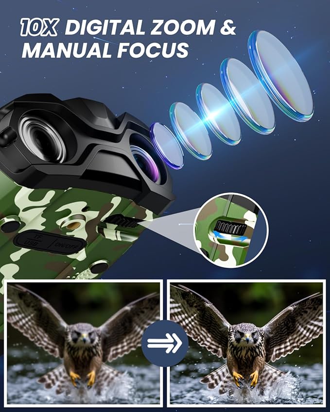 Night Vision Goggles, 4K Binoculars with Camera, 3.5" HD Display and 32GB TF Card, 9 Gear Night Vision, 10X Digital Zoom, 4000mAh Battery Nightvision