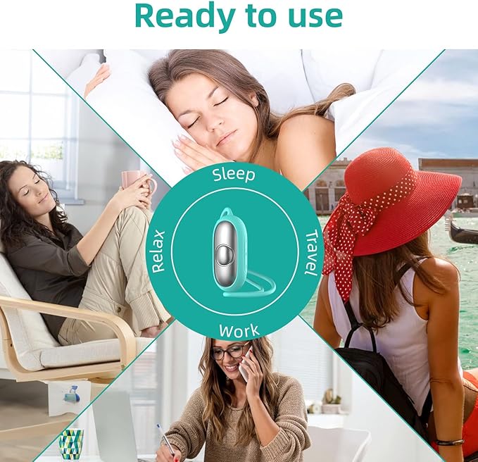 Sleep Aid Device, Micro-Current Sleep Instrument Anxiety Device, Portable Rechargeable Sleep Aid for Anxiety and Insomnia (Green)