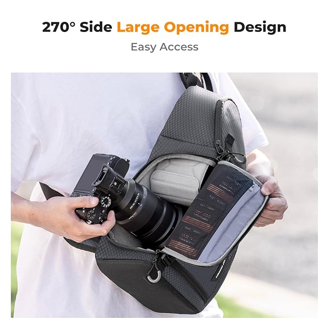 K&F CONCEPT Camera Sling Bag Crossbody Bag Camera Shoulder Backpack DSLR/SLR/Mirrorless Photography Bags Compatible with Canon/Nikon/Sony/Fuji/Gopro/DJI