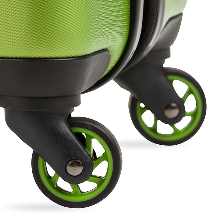 SwissGear 7366 Hardside Expandable Luggage with Spinner Wheels, Green, Checked-Medium 23-Inch