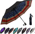 LLanxiry Compact Travel Umbrella, Mini Windproof Umbrellas for Rain & Sun, Small Lightweight Outdoor UV Umbrella, Portable Folding Umbrellas for Travel