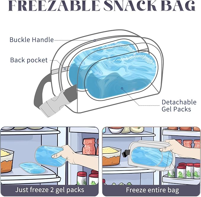Small Cooler Bag Freezable Lunch Bag for Work School Travel,Leak-Proof Small Lunch Bag,Small Insulated Bag for Kids/Adults,Freezer Lunch Bags,Freezable Snack Bag,Mini Lunch Bag Fit for Yogurt