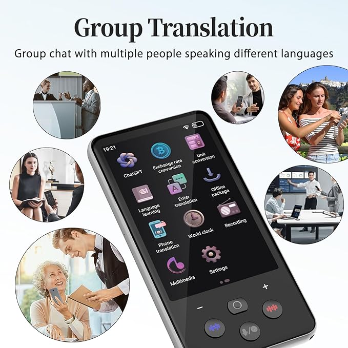 Language Translator Device, Real Time Translation Device for 138 Languages/Chatgpt/Offline/Recording/Photo Translator, 3.97"Touch Screen, Portable Translator for Business Travel Learning