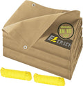 10’x12’ Canvas Tarps Heavy Duty Waterproof Tarpaulins with Aluminum Grommets,UV Resistant, 22Mil Multipurpose Drop Cloth, 14oz Cover Sheet for Outdoor and Indoor Use with Ropes Yellow