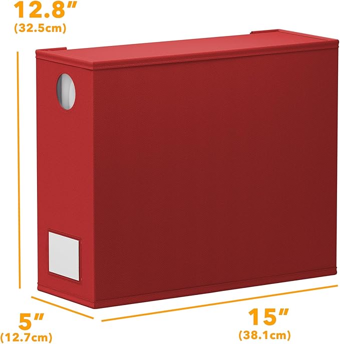 SpaceAid 12 Pack Bed Sheet Organizers and Storage, Foldable Organizer for Linen Closet, Set Folder Keeper With Window XL (Queen & King Size) Bedding Container (Red)
