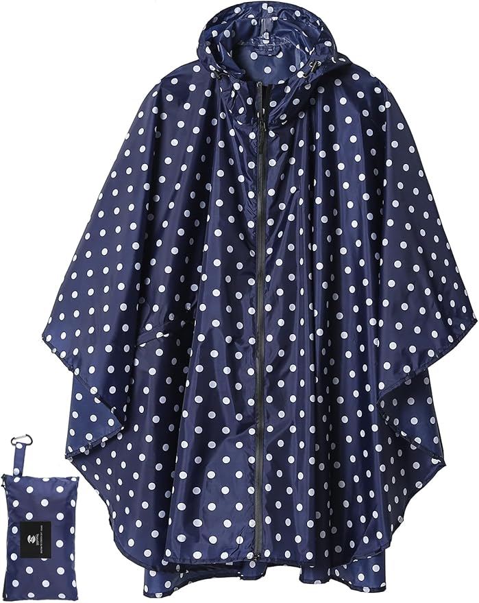 SaphiRose Unisex Rain Poncho Raincoat Hooded for Adults Women with Pockets