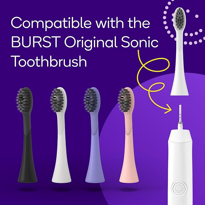 BURST Genuine Replacement Heads for Original Sonic Electric Toothbrush (White/3 Pack) | Ultra Soft Bristles for a Deep Clean | Stain & Plaque Removal