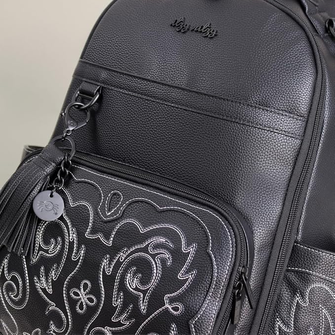 Itzy Ritzy Large Capacity Boss Plus Baby Backpack Diaper Bag Featuring 19 Pockets, Outlaw Black