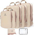 Lightweight Compression Packing Cubes for Suitcases, Compressible Expandable Travel Packing Organizer with Clear Toiletries and Backpack Bag, Travel Essentials for Carry on Luggage 7 Set