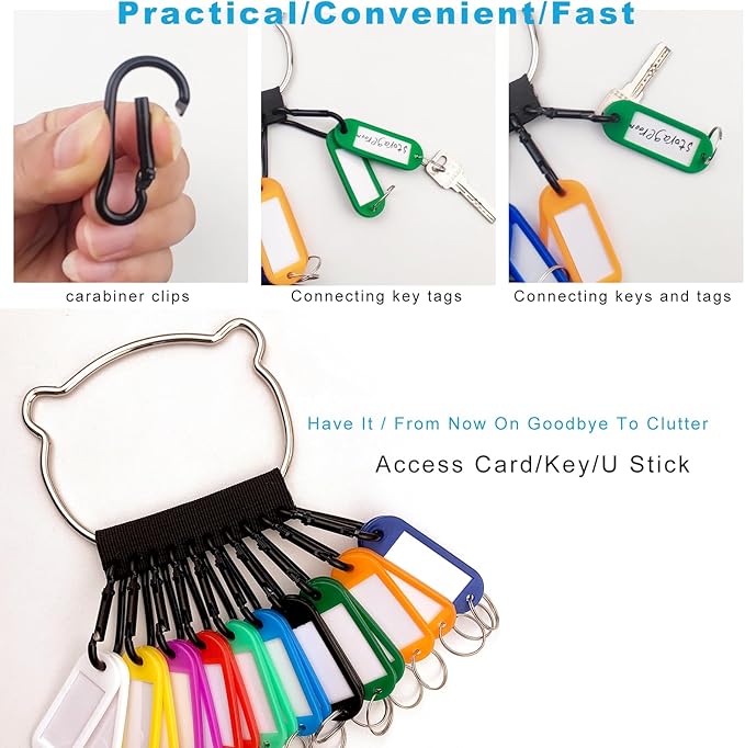 Portable Key Organizer Manager with Enlarged Window for Writing and Displaying More Text, Suitable for Warehouses, Offices, Schools, Homes, Etc (Key Marking and Management)