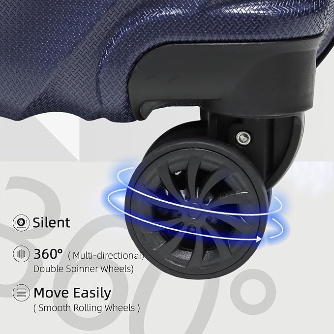 Luggage Sets Suitcases with Wheels Suitcase set Hardshell Luggage sets Clearance Luggage sets with TSA Lock 20/24/28 Inch Luggage Lightweight Suitcases with Wheels (Navy Blue)