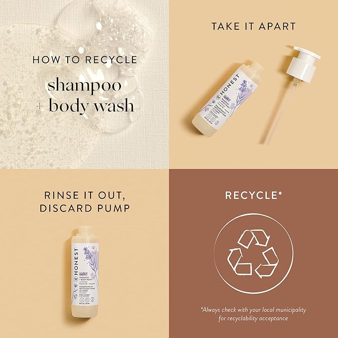 The Honest Company 2-in-1 Cleansing Shampoo + Body Wash | Gentle for Baby | Naturally Derived, Tear-free, Hypoallergenic | Lavender Calm, 10 fl oz