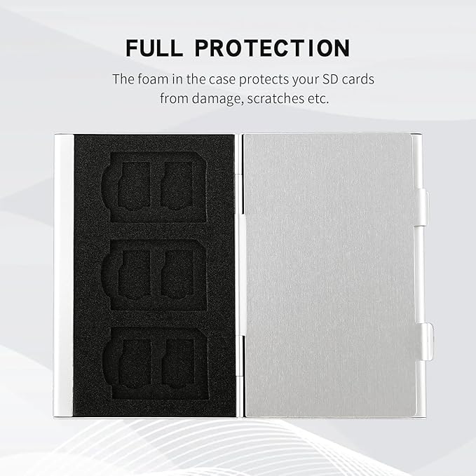 Aluminum SD Card Case, 18Slots Ultrathin SD Card Holder, Memory Card Storage Holder,Fit for 4 SD Card, 14 Micro SD Card, Silver
