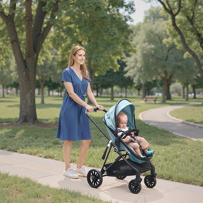 Lite 2.0 Baby Stroller with Newborn Mode, 2-in-1 Foldable Infant Stroller with Reversible Seat and UPF 50+ Canopy
