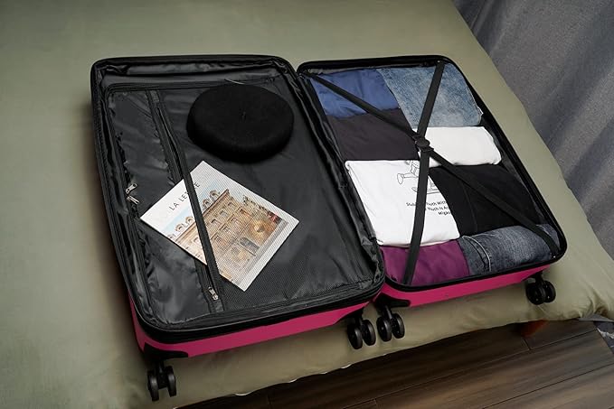 GinzaTravel Luggage Sets 3-Piece Expandable Suitcases with Wheels PC+ABS Durable Hardside Luggage sets TSA lock (3-Piece Set(20"/25"/29"), Dark Gray)