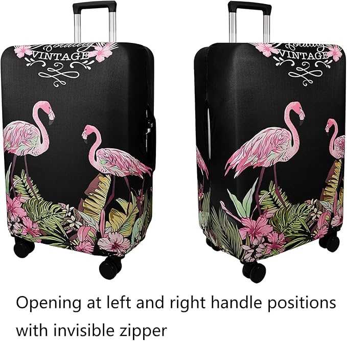 WUJIAONIAO Travel Luggage Cover Baggage Suitcase Cover Protector Skins 18-32 Inch (Flamingo A23, XL (for 29-32 inch luggage))
