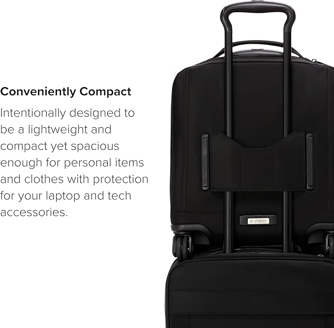 TUMI - Voyageur Leger 4 Wheeled Luggage - Women's Lightweight and Spacious, Sleek Silhouette, Durable Premium Suitcase - 16" Compact Carry-On, Black with Gunmetal Hardware