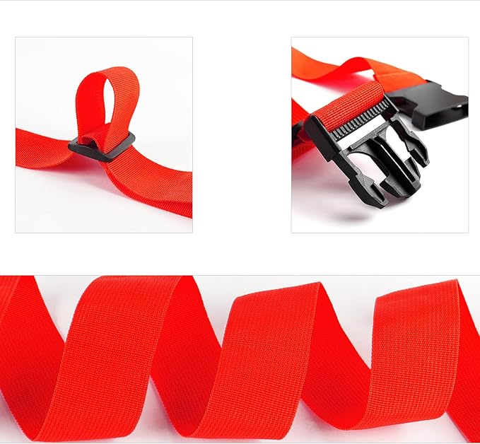 2Pcs Luggage Straps for Suitcase Travel Accessories TSA Approved, 80In Long Belts to Keep Your Suitcase Secure, Adjustable Bag Straps with Quick-Release Buckle for Travel Bag Closure, Red