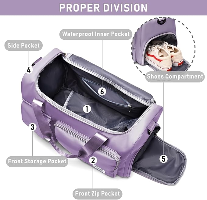 NPBAG Women Travel Duffel, Multi Functional Large Expandable Weekender Carry-on Tote, Gym Workout Overnight Bag, Mommy Hospital Bag for Labor and Delivery