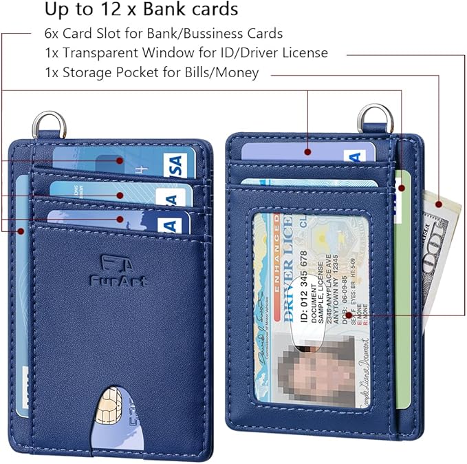 FurArt Slim Minimalist Wallet, Front Pocket Wallets, RFID Blocking, Credit Card Holder for Men & Women
