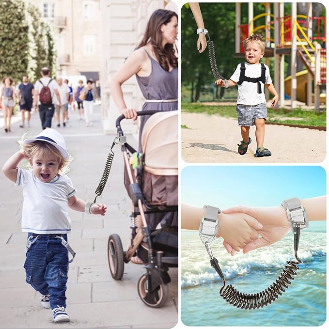 Accmor Toddler Harness Backpack Leash + Black Anti Lost Wrist Link, Cute Dinosaur Kids Backpack with Wristband Tether Strap, Mini Child Backpack Protection Leashes for Boys Girls Aged 1-3 Years