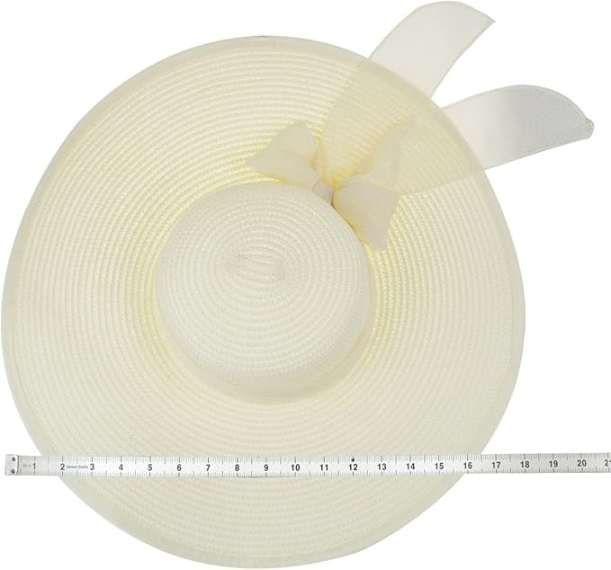 DRESHOW Beach Hats for Women Big Straw Wide Brim Summer Hat Floppy Foldable Roll up Cap Sun Hat UPF 50+