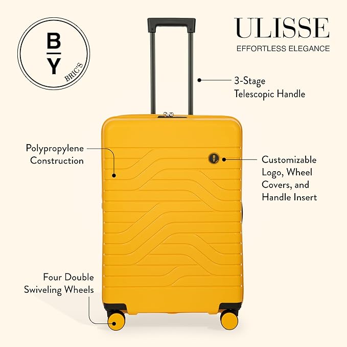 Bric's 28" Expandable Spinner Suitcase - Travel Luggage with TSA-Approved Lock and Hard Shell Exterior - B|Y Ulisse - Mango